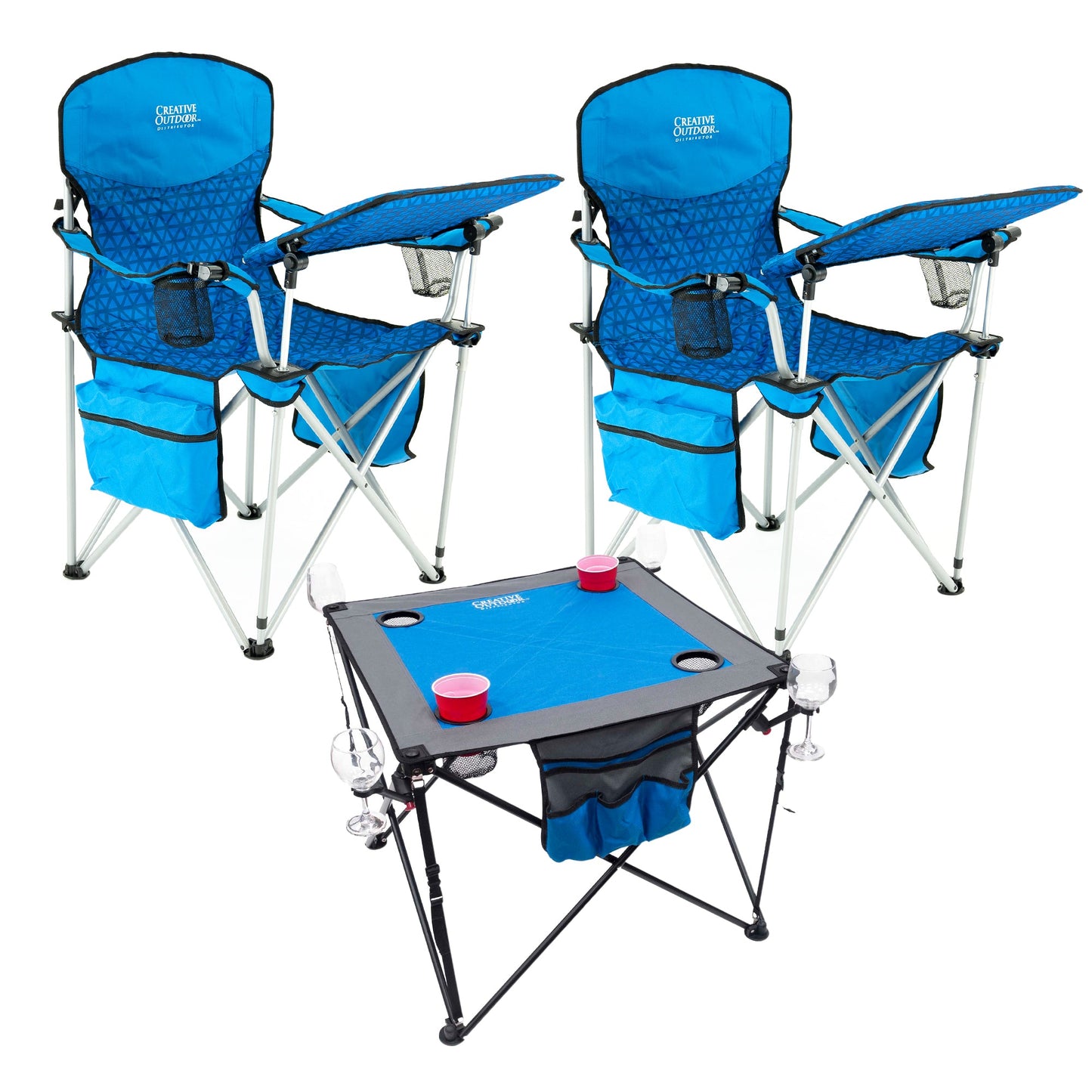 2 Ocean Diamond iChairs + 1 Blauer Weintisch