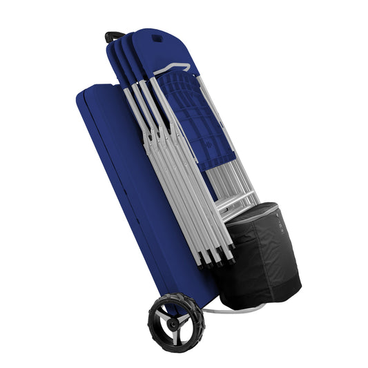 Der Rolling Table - 6 ft. Klapptisch auf Rädern - Team Colors - Blue & Gray