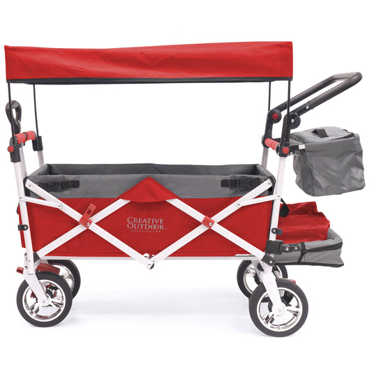 Silber Serie Kinderwagen | Rot / Grau