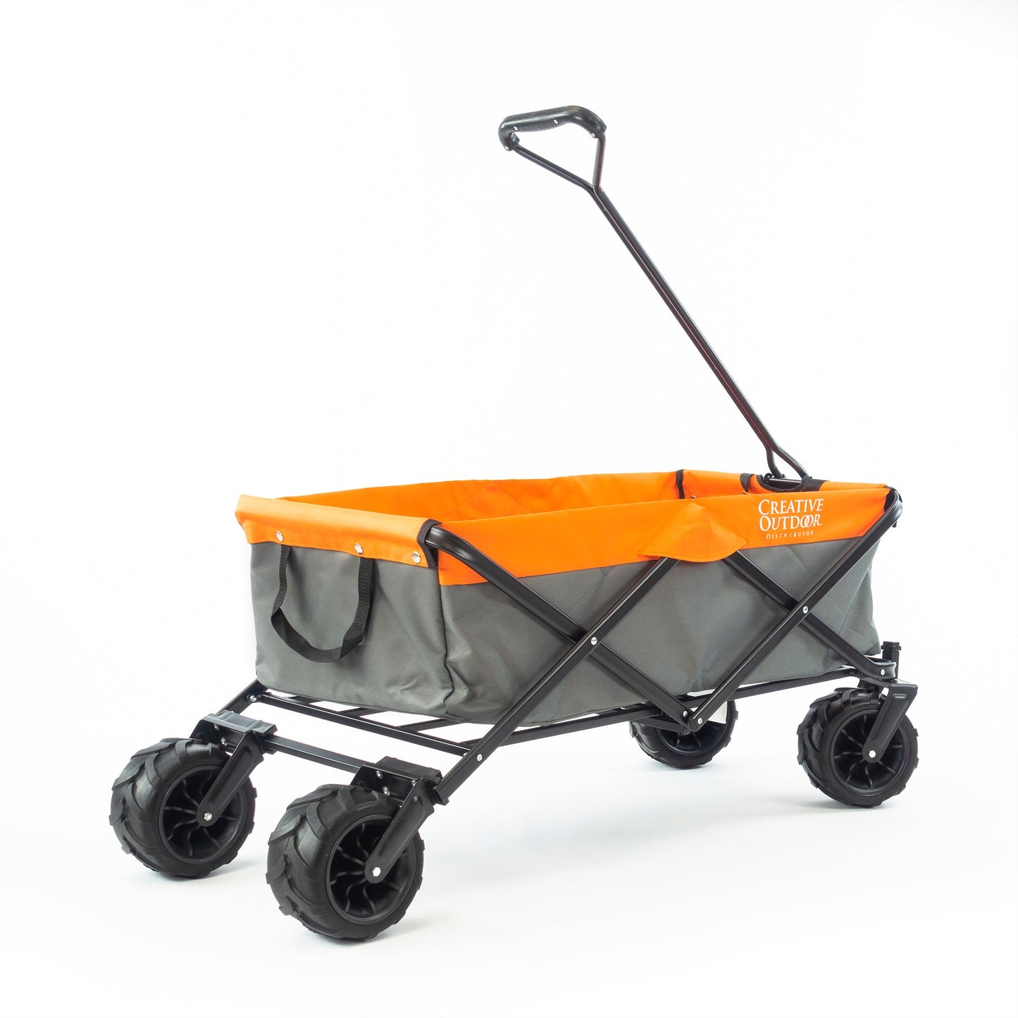 All-Terrain Faltender zusammenklappbarer Strandwagen | Heavy Duty | Two-Tone - Grauorangen