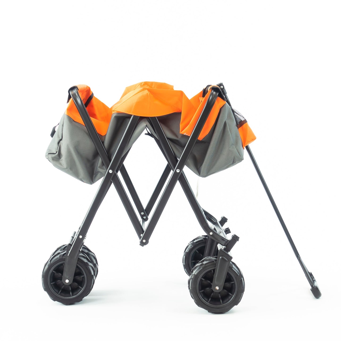 All-Terrain Faltender zusammenklappbarer Strandwagen | Heavy Duty | Two-Tone - Grauorangen