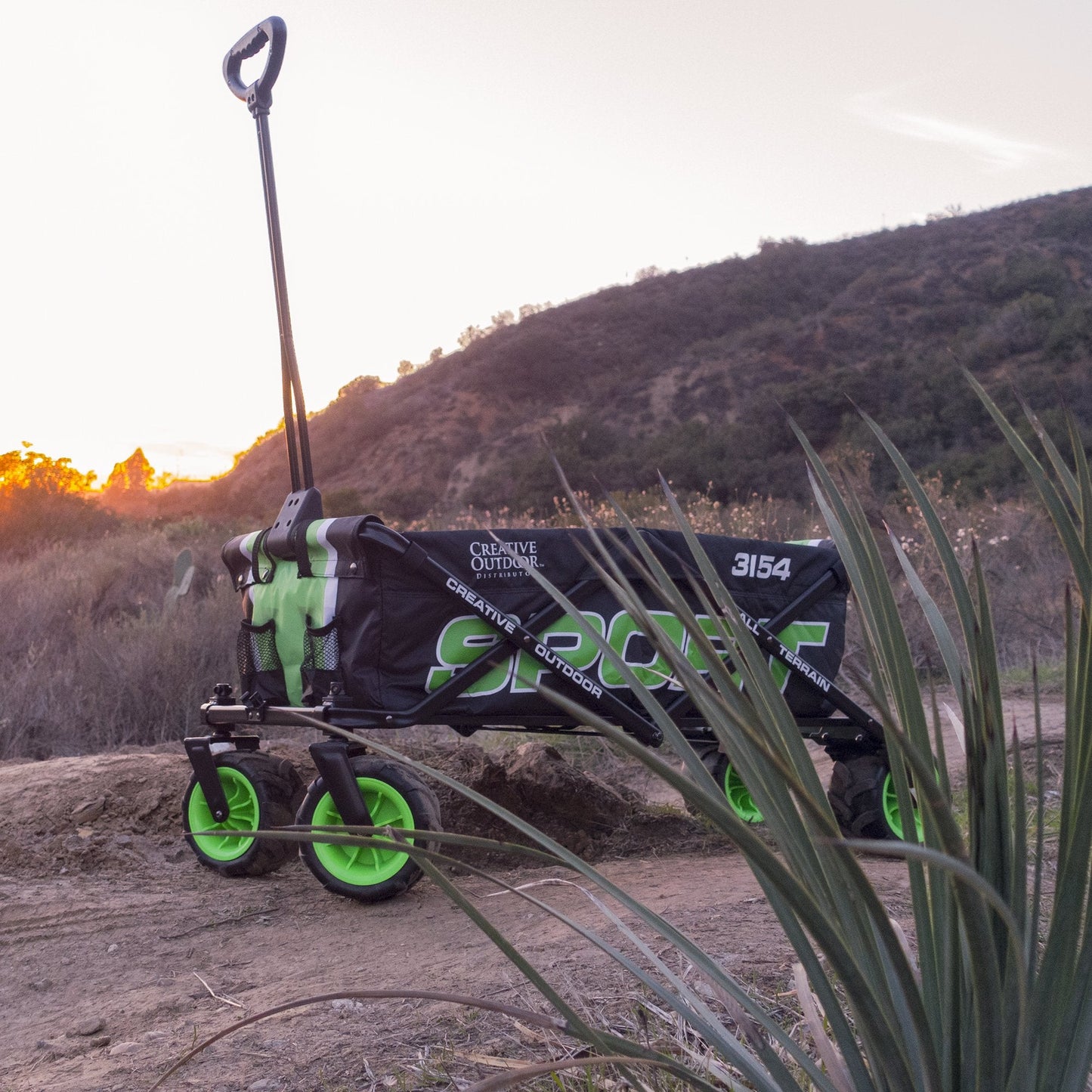 All-Terrain Klappklappwagen | Heavy Duty | Coach Edition - Black Neon Green