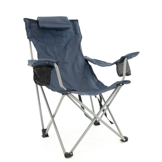 Klassischer Klappstuhl mit Kopfstütze | Navy