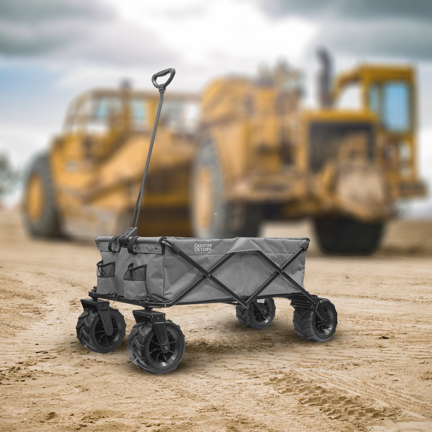 XXXL Monster Hauler Klappen Einklappbarer Strandwagen | Schwere Pflicht | Grau